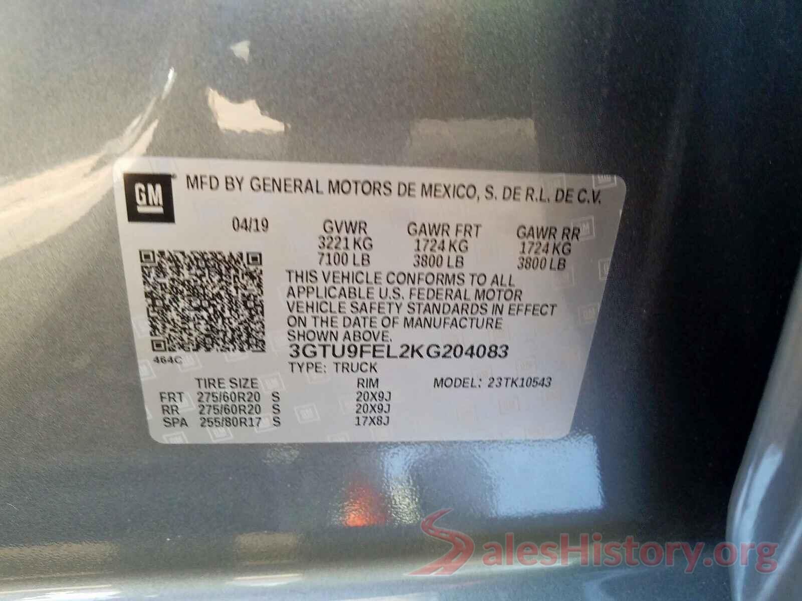 2HKRW1H95LH414980 2019 GMC SIERRA