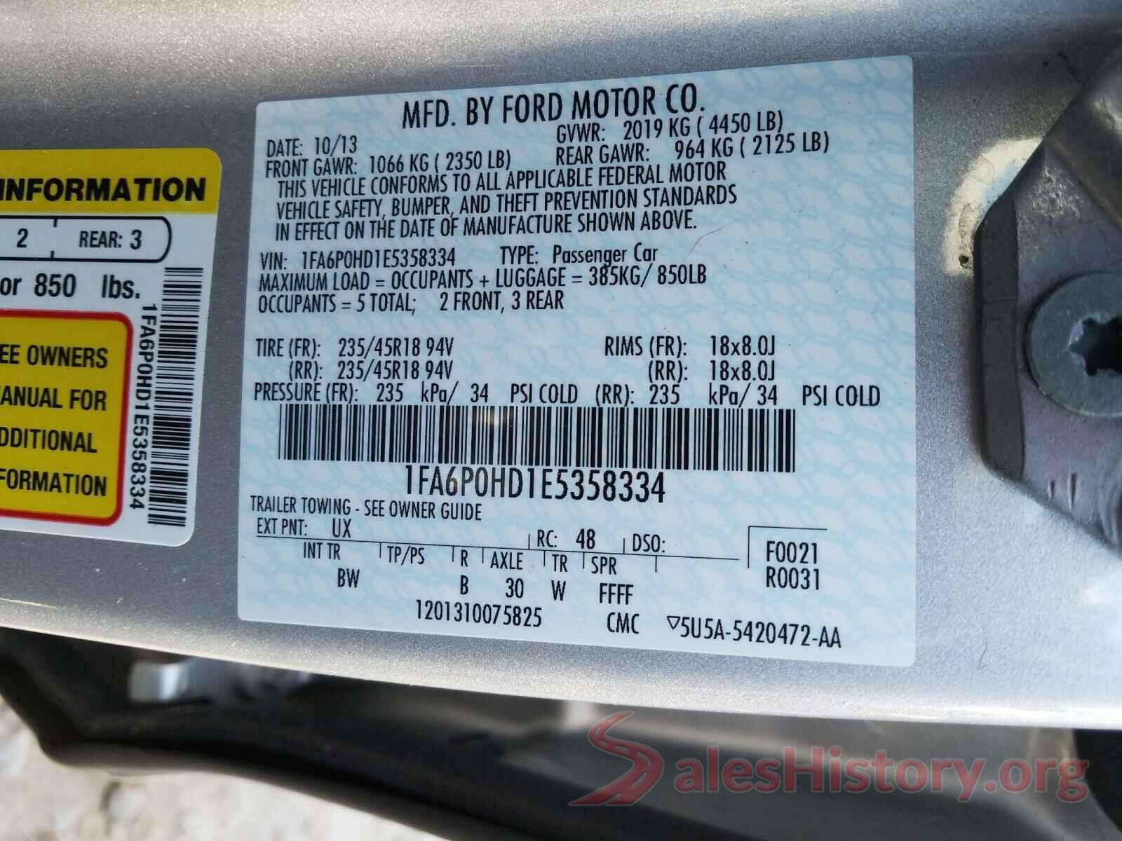 4T1B11HK1KU206324 2014 FORD FUSION