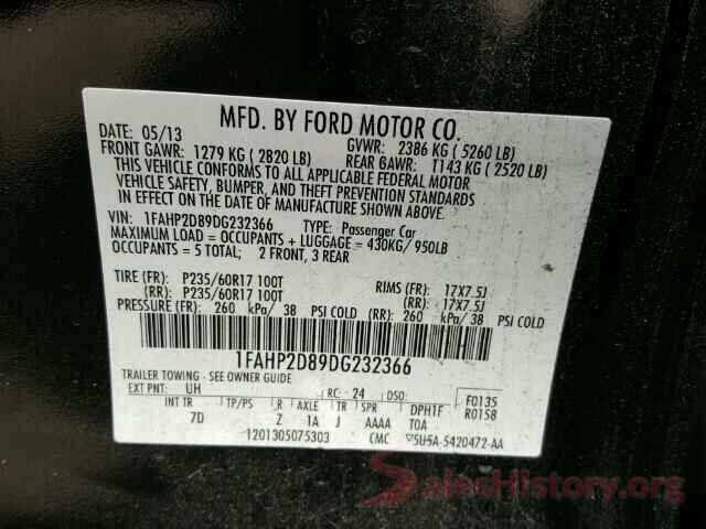 JN1BJ1CV8LW266650 2013 FORD TAURUS