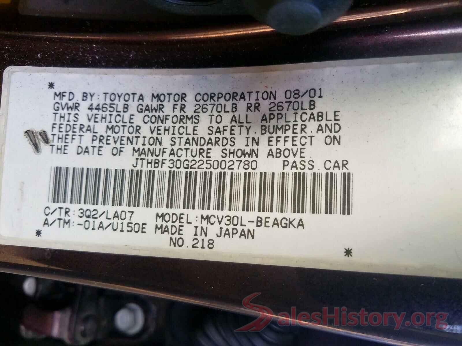 4T1C31AK3LU526626 2002 LEXUS ES300