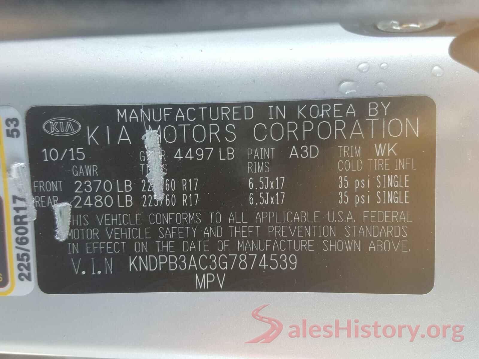 KNDPB3AC3G7874539 2016 KIA SPORTAGE