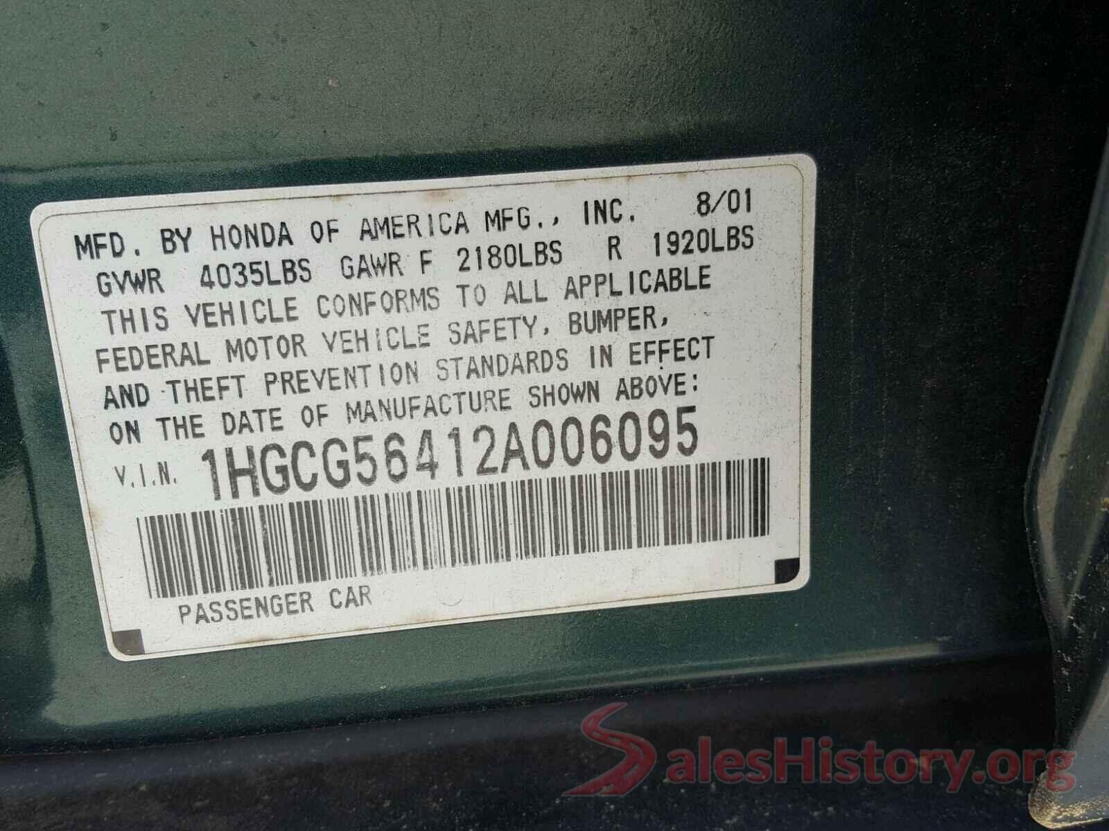 2HGFC1F35GH630421 2002 HONDA ACCORD