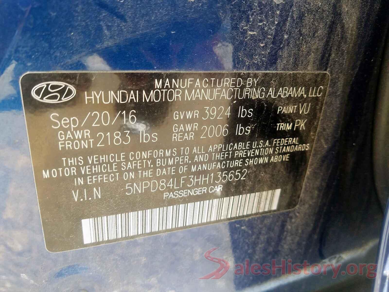 5NPD84LF1HH107574 2017 HYUNDAI ELANTRA