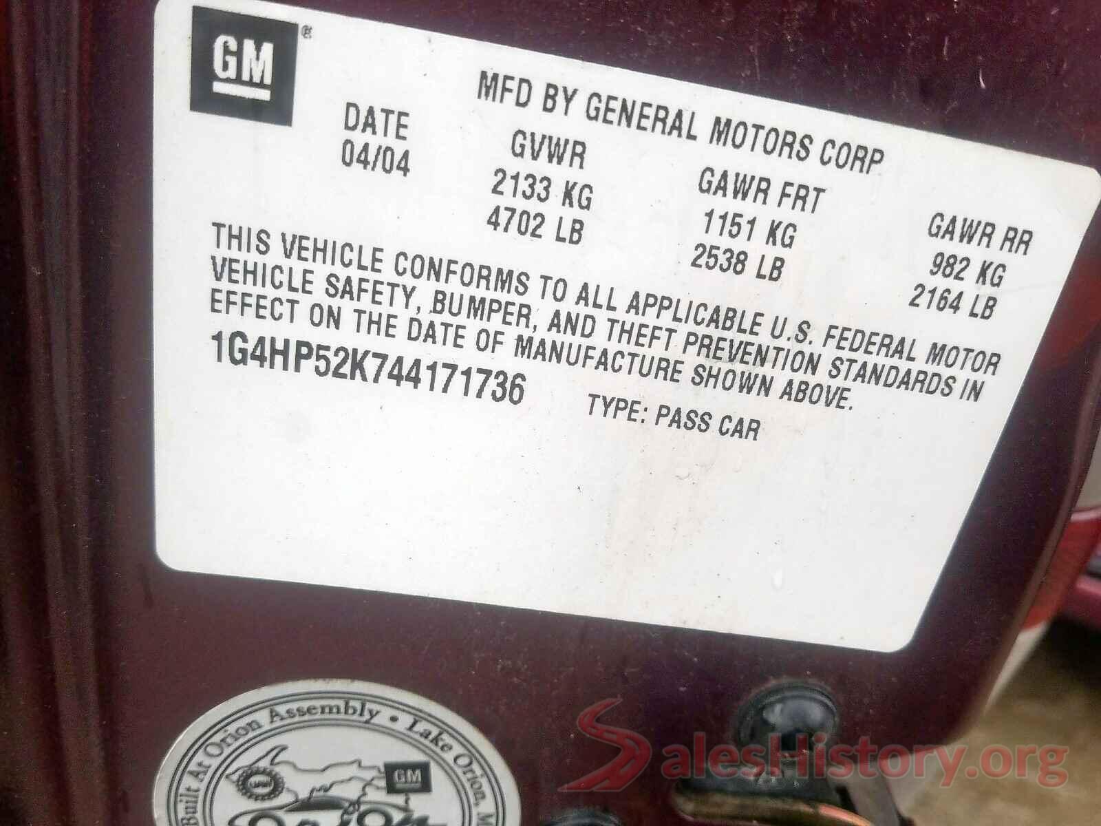 3CZRU6H76GM733980 2004 BUICK LESABRE