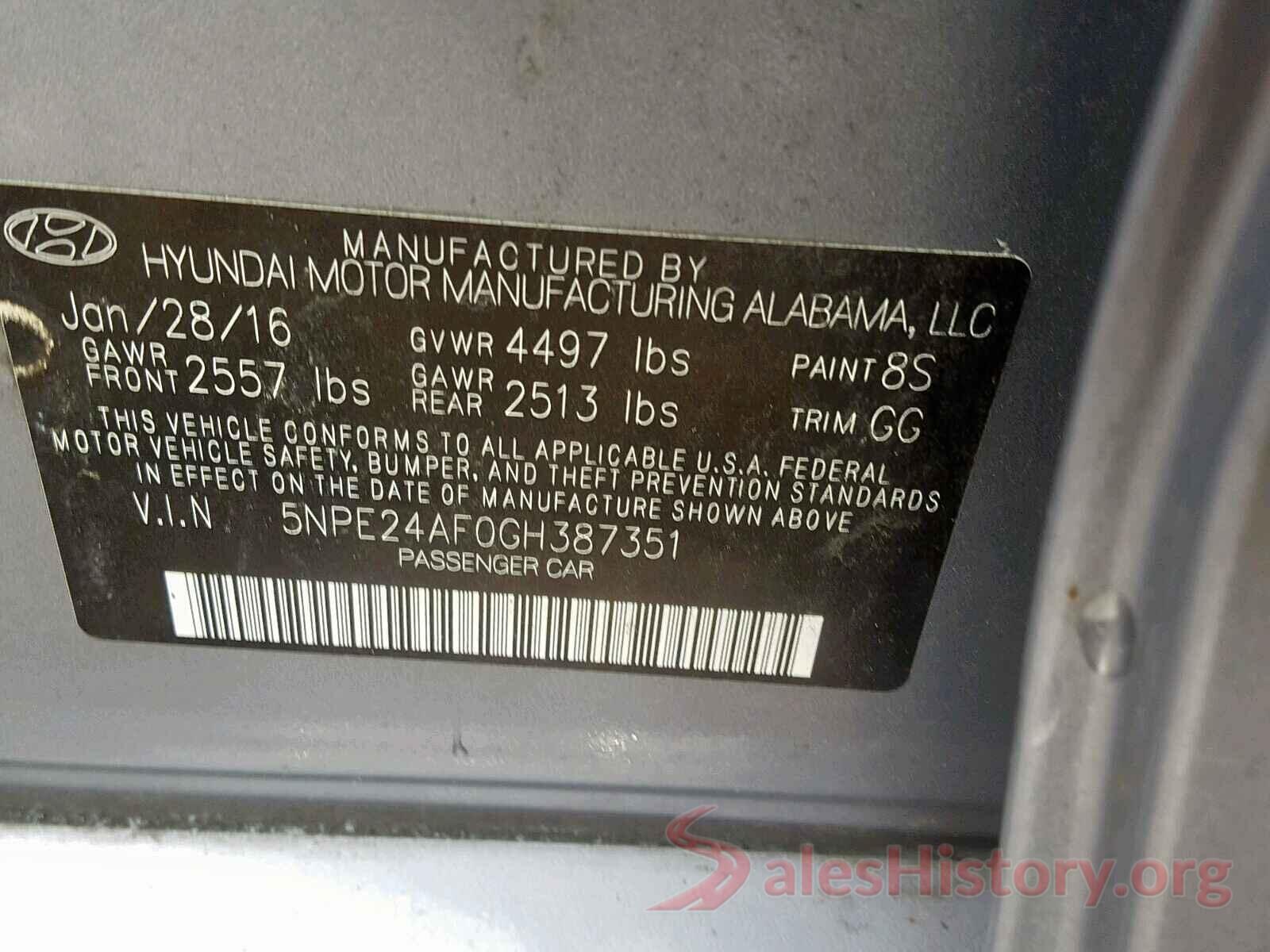 3N1AB7AP4HL695023 2016 HYUNDAI SONATA