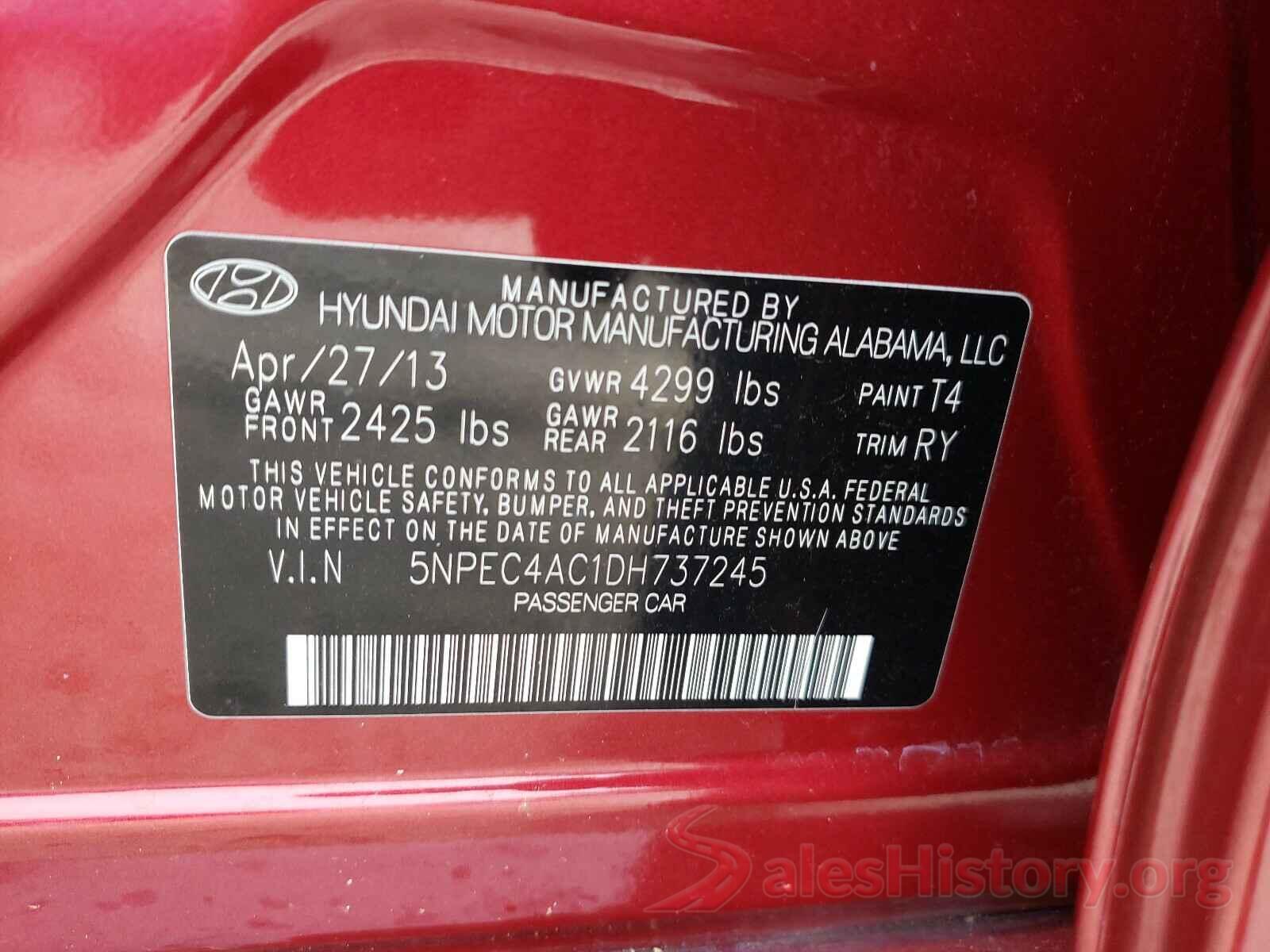 1N4AL3AP8JC120773 2013 HYUNDAI SONATA