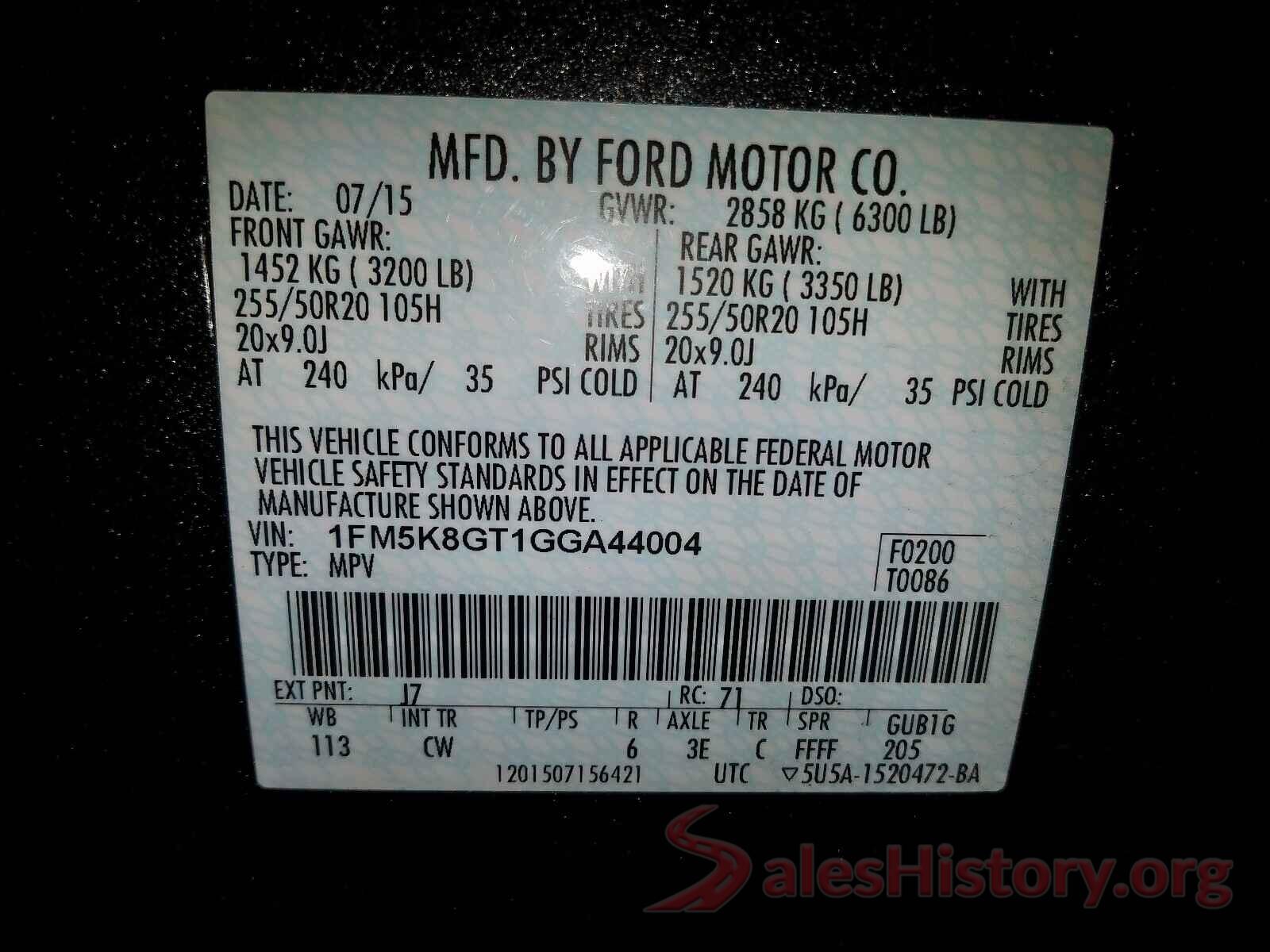 2HGFC2F55GH543819 2016 FORD EXPLORER