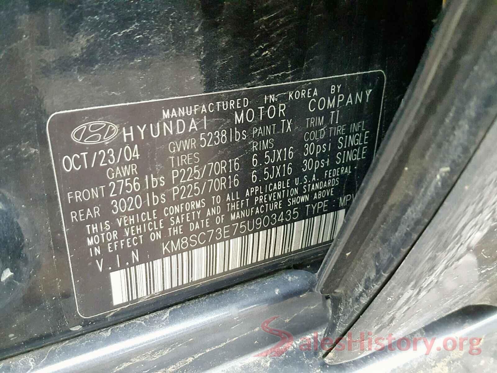 1C4RJFAG3MC746501 2005 HYUNDAI SANTA FE