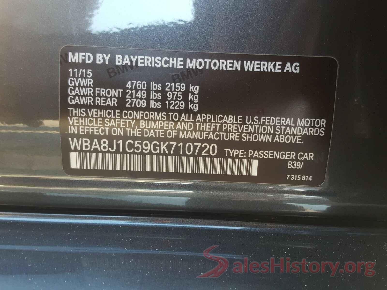 WBA8J1C59GK710720 2016 BMW 3 SERIES