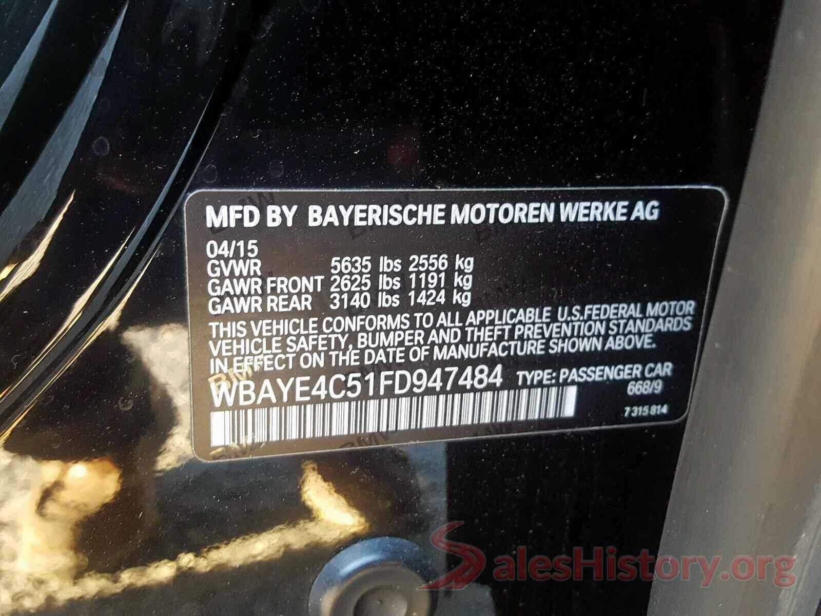 KNADM4A37G6585895 2015 BMW 7 SERIES