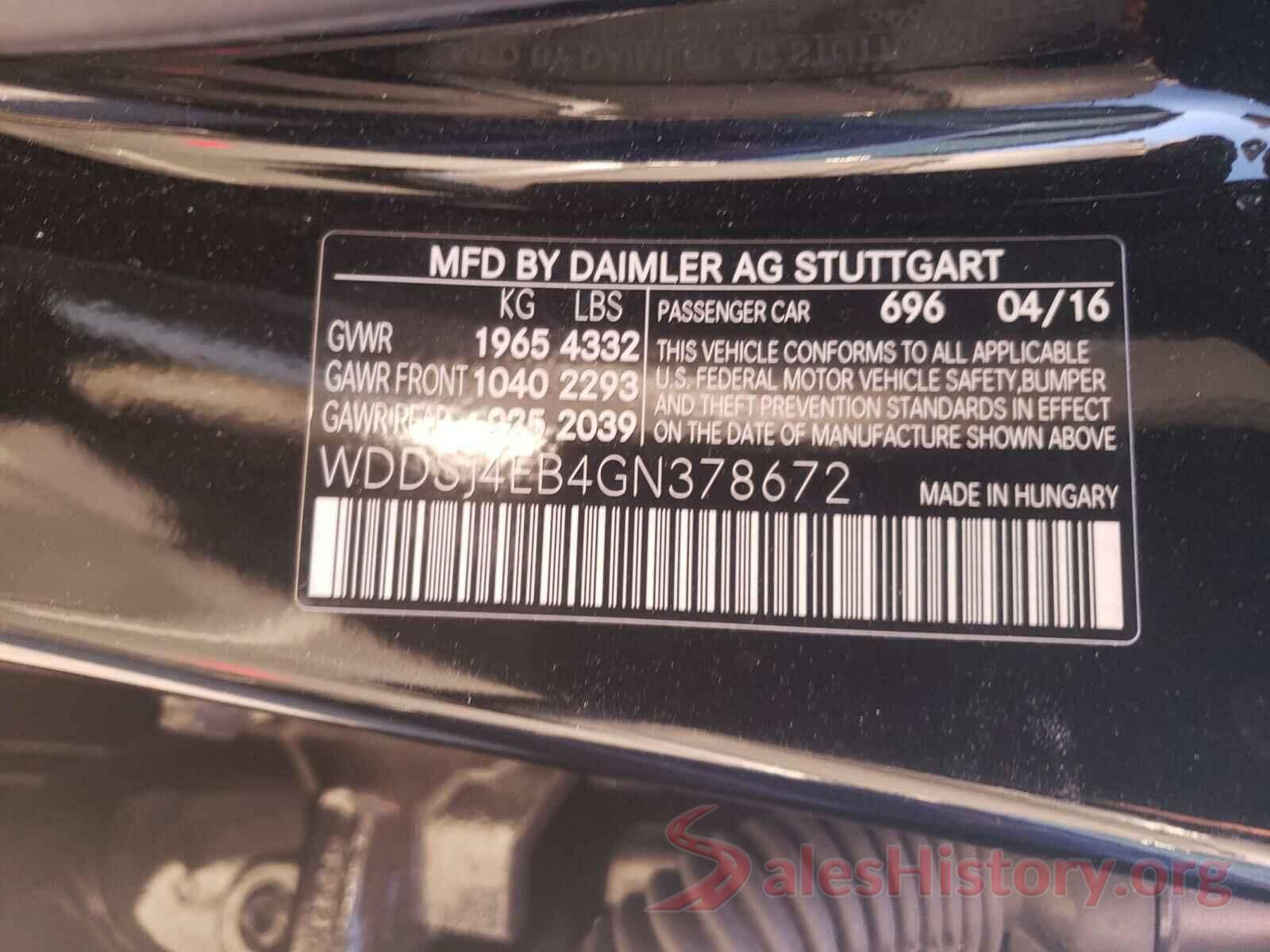 WDDSJ4EB4GN378672 2016 MERCEDES-BENZ C CLASS