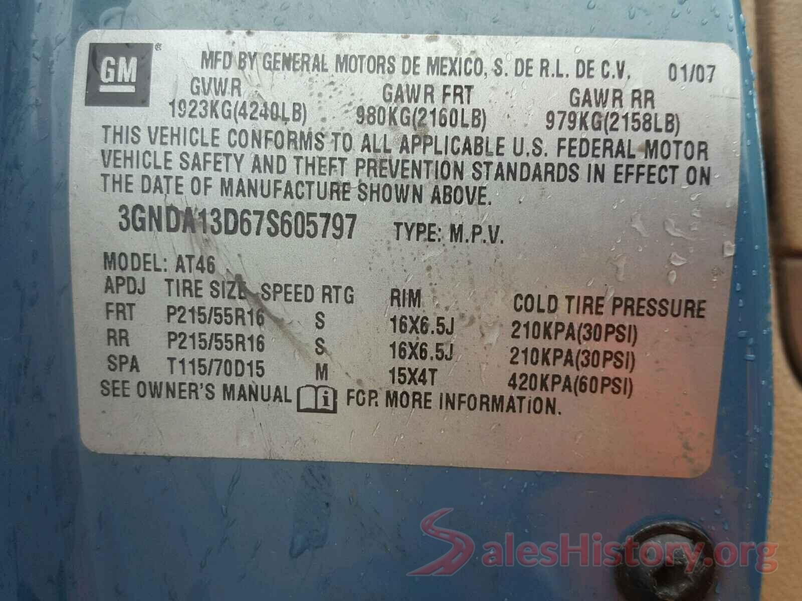 1FMCU9GD7JUA80112 2007 CHEVROLET HHR