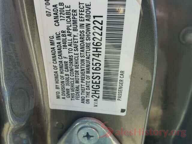 5FNYF6H56GB015070 2004 HONDA CIVIC