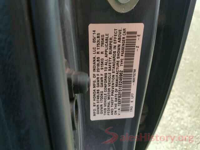 5NPDH4AE4GH752454 2014 HONDA CIVIC