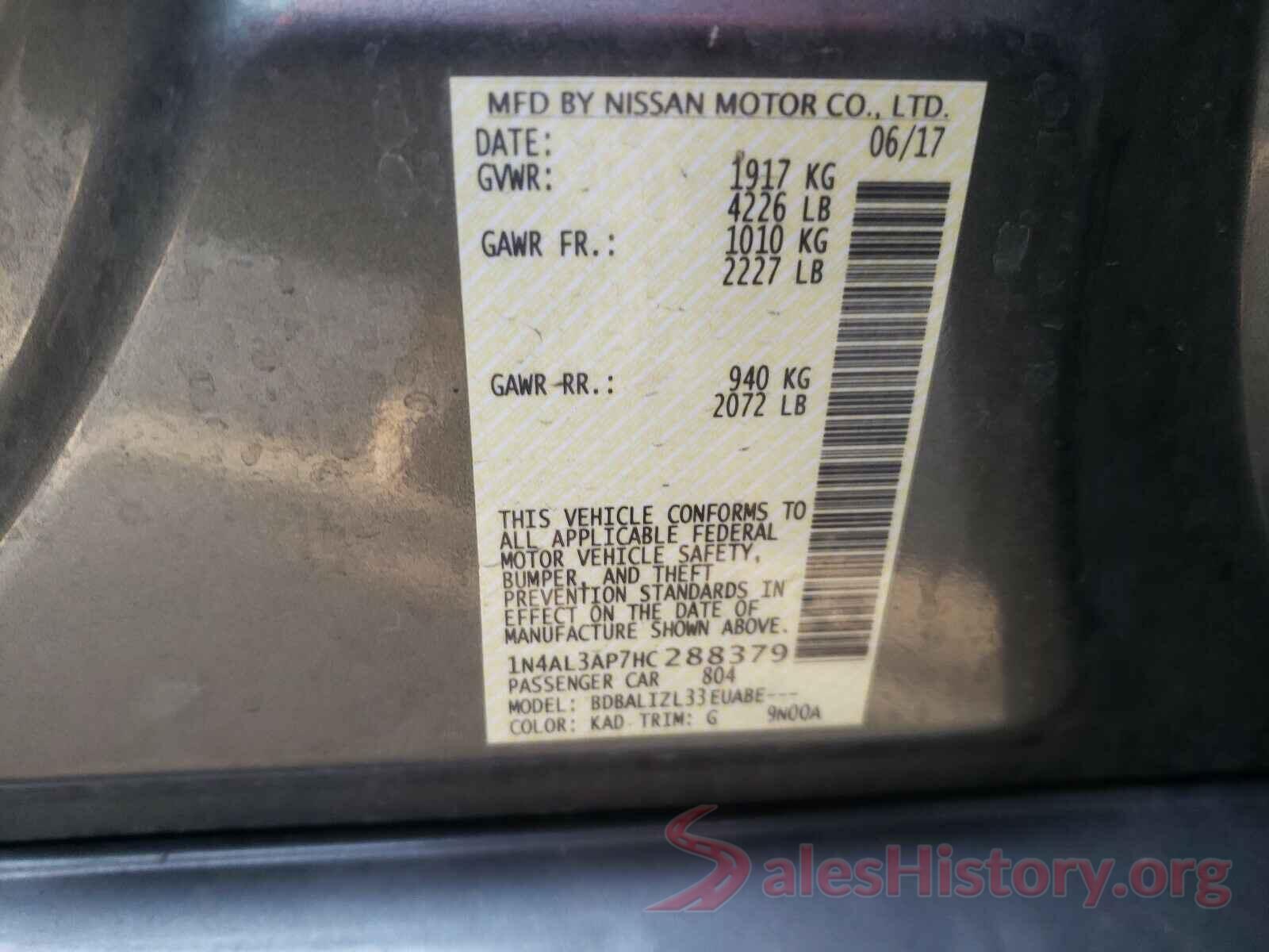 1N4AL3AP7HC288379 2017 NISSAN ALTIMA