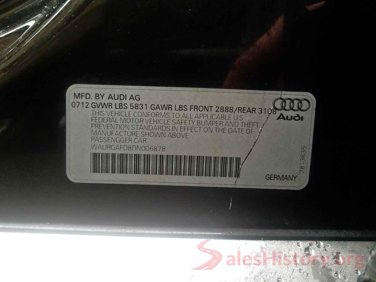 1FTYE1YM6GKB14844 2013 AUDI A8