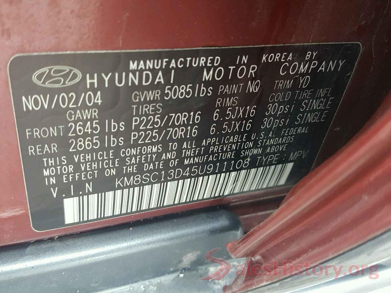 3KPFL4A76JE263171 2005 HYUNDAI SANTA FE