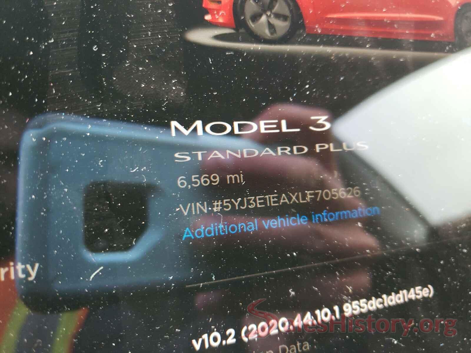 5YJ3E1EAXLF705626 2020 TESLA MODEL 3