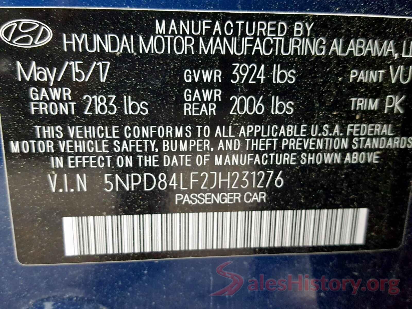 KMHE24L32HA061090 2018 HYUNDAI ELANTRA