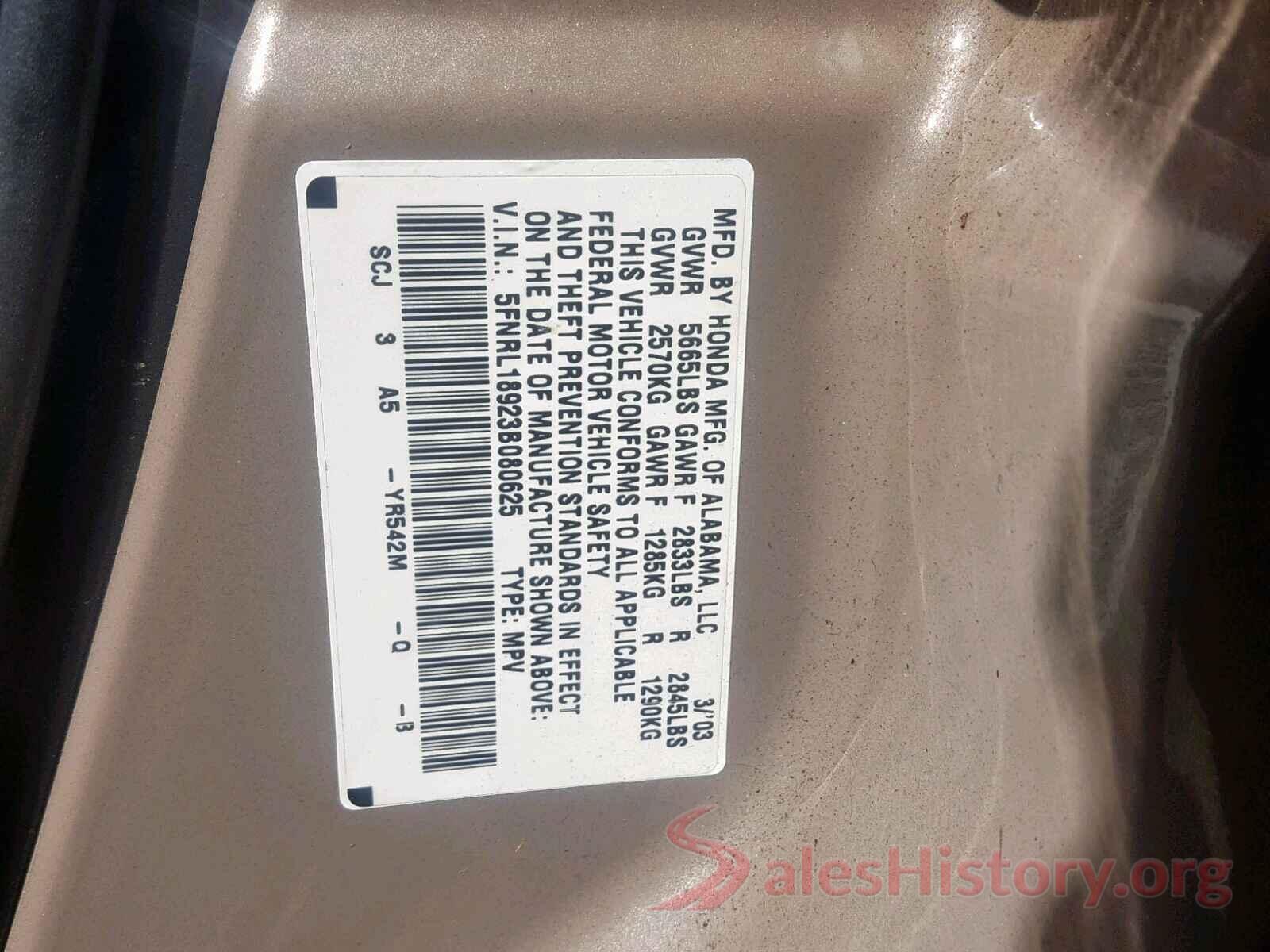 1C4PJLLB3KD387925 2003 HONDA ODYSSEY EX