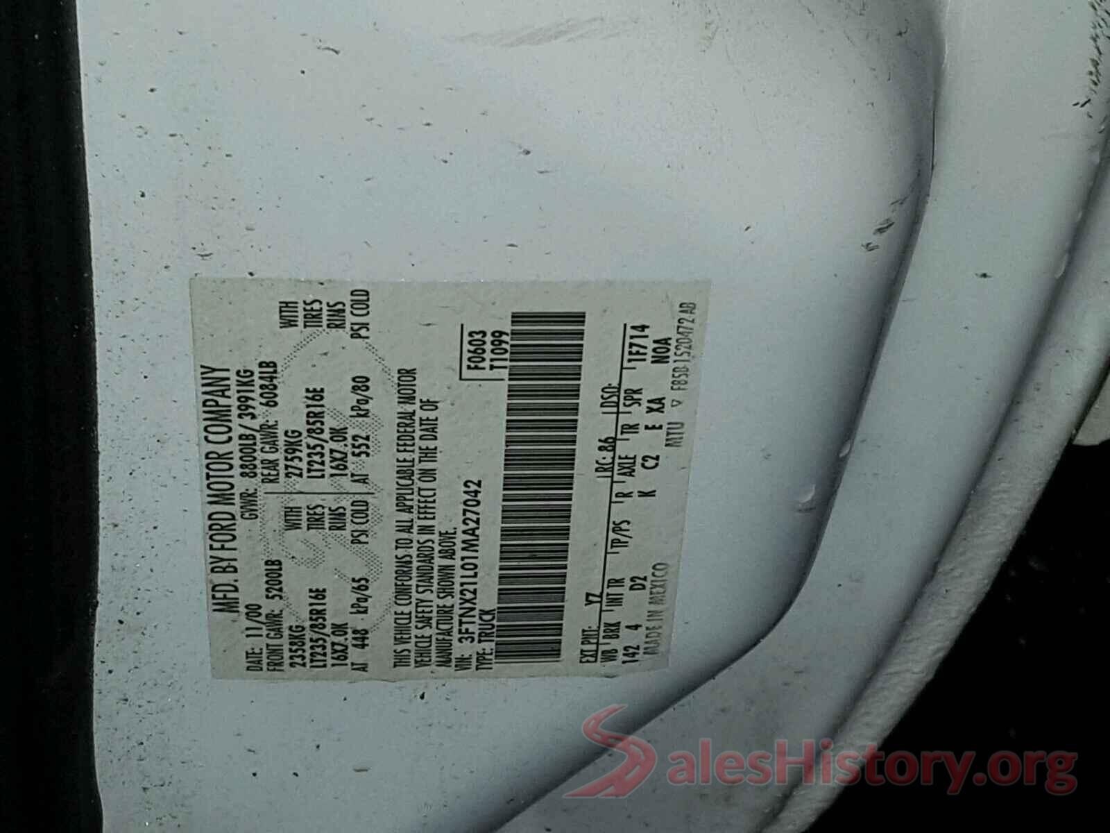 1HGCV1F37KA076738 2001 FORD F250