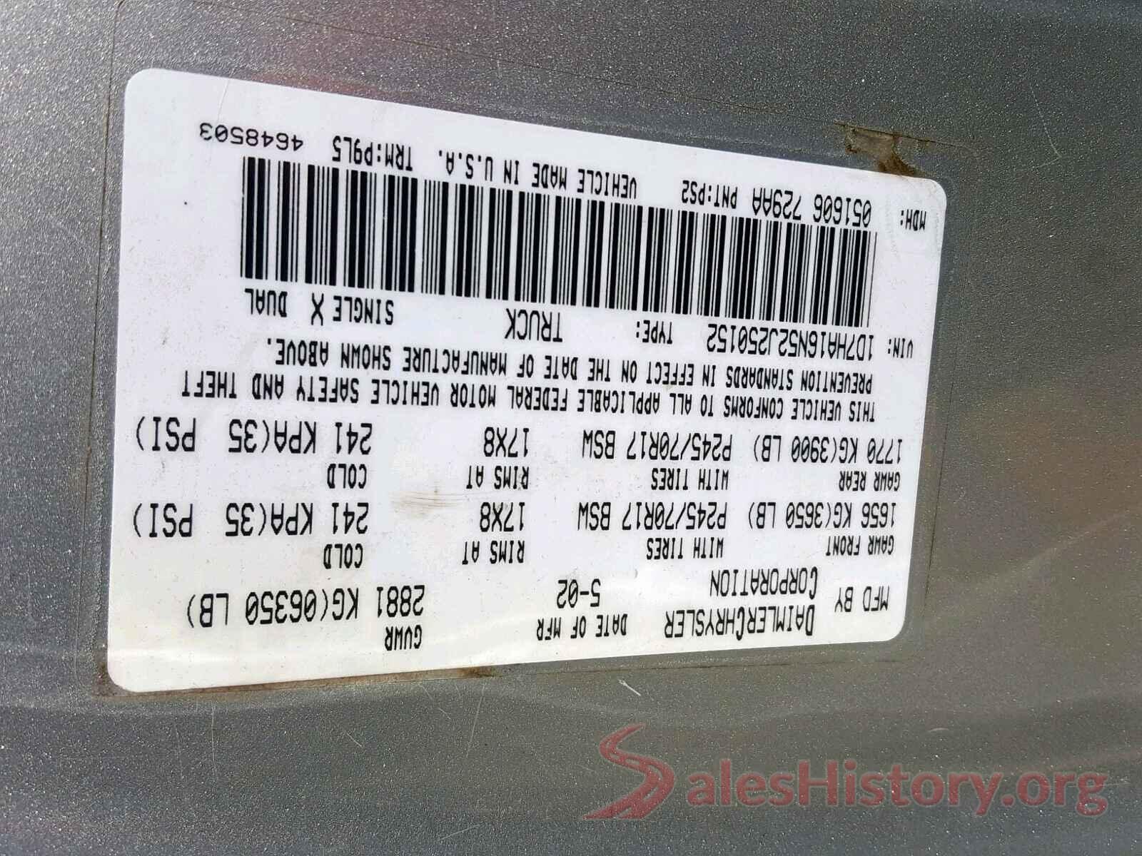 3VWC57BU9KM105429 2002 DODGE RAM 1500