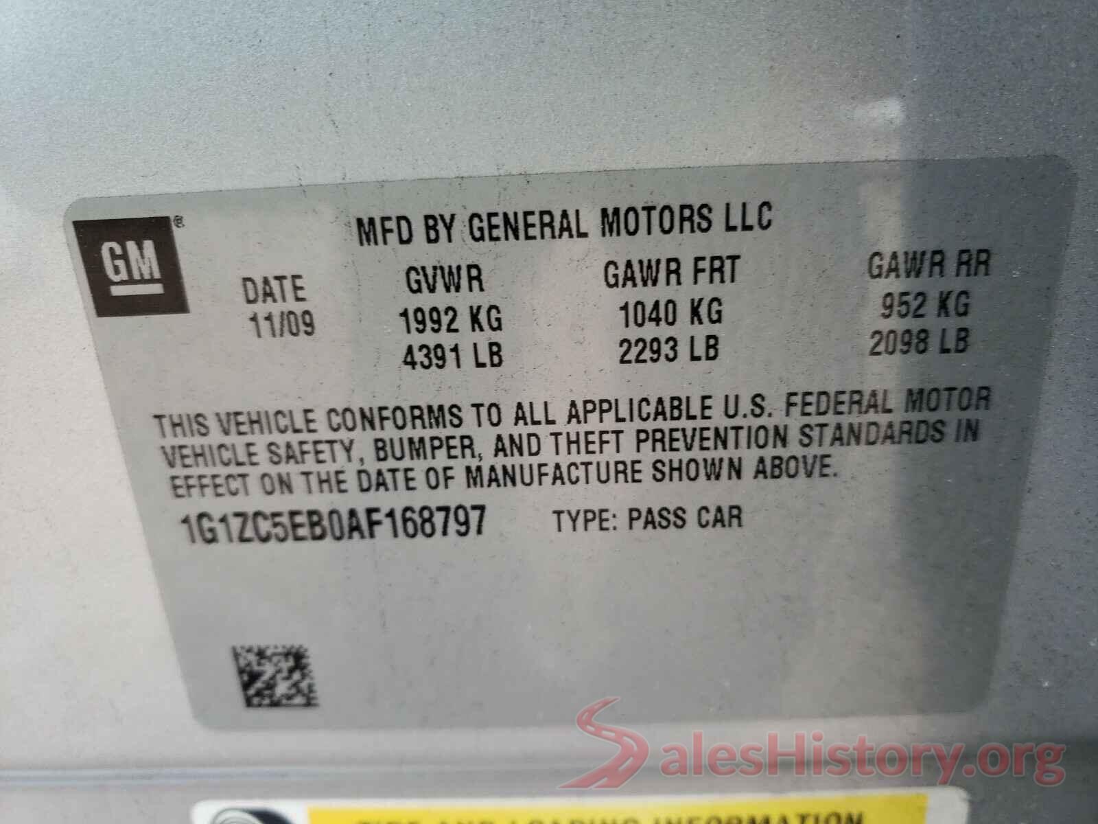 1FT7W2B67GEA37828 2010 CHEVROLET MALIBU