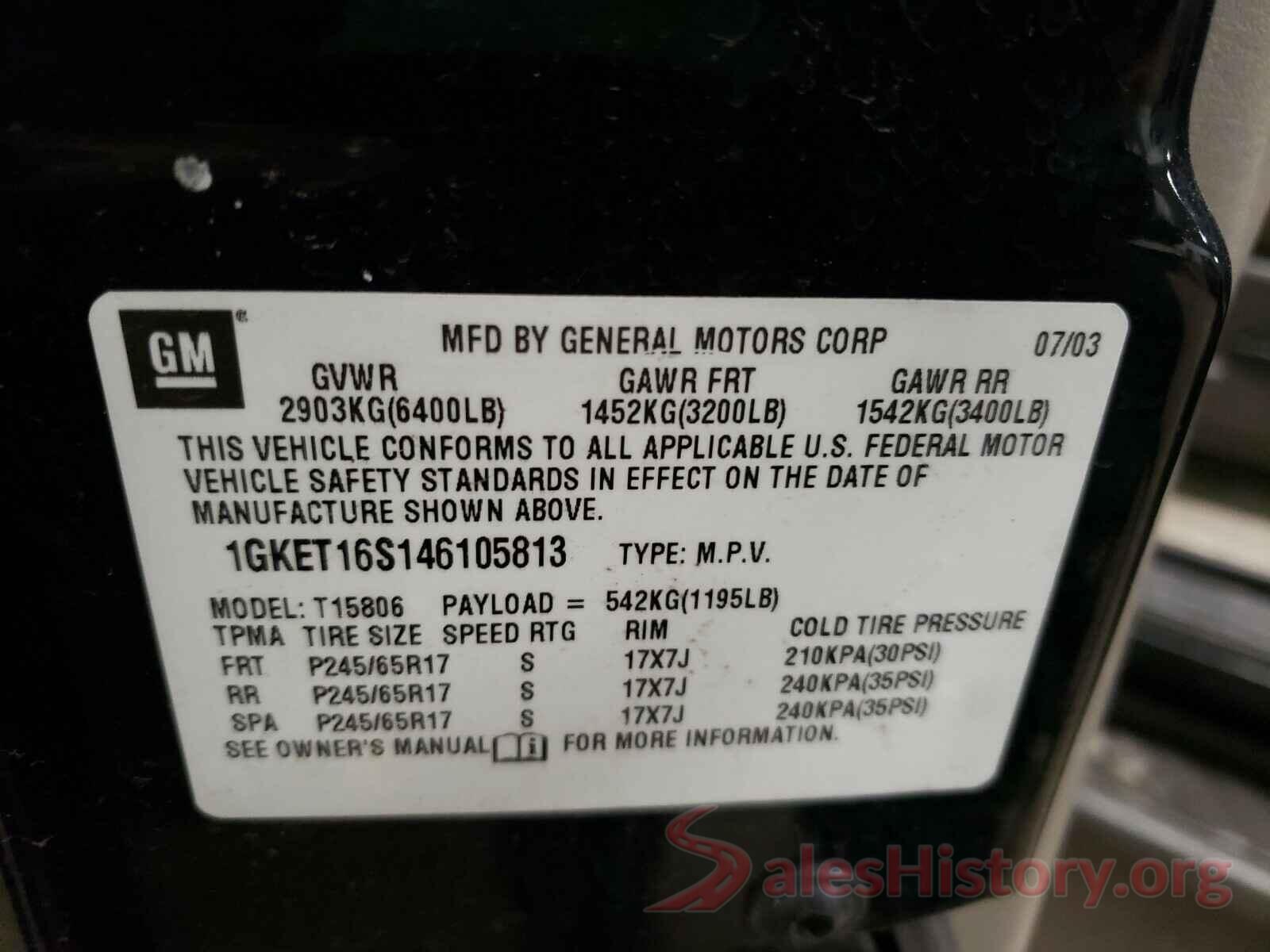 4T1B11HK7JU017059 2004 GMC ENVOY