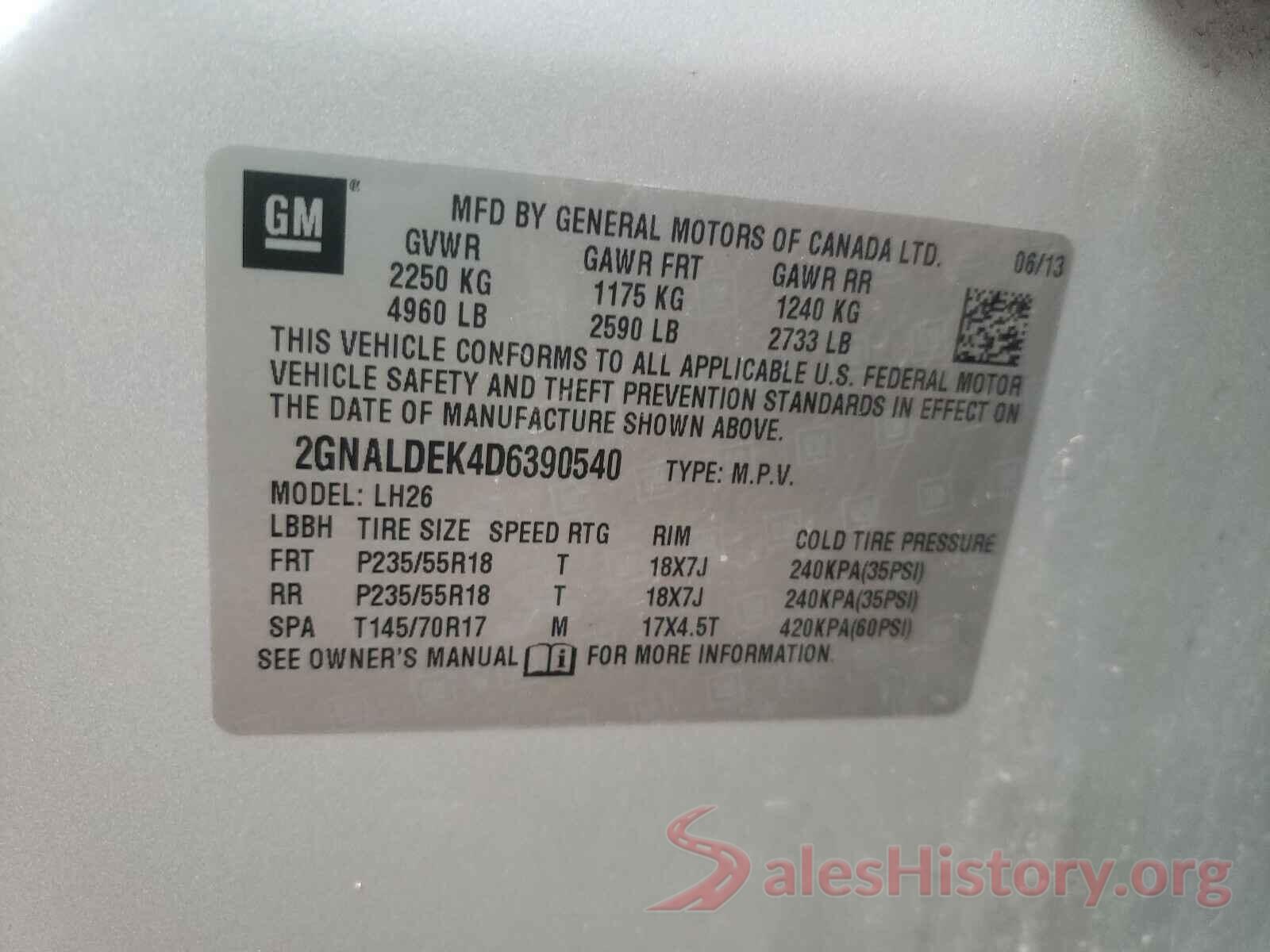 2C3CDZAG8GH354277 2013 CHEVROLET EQUINOX