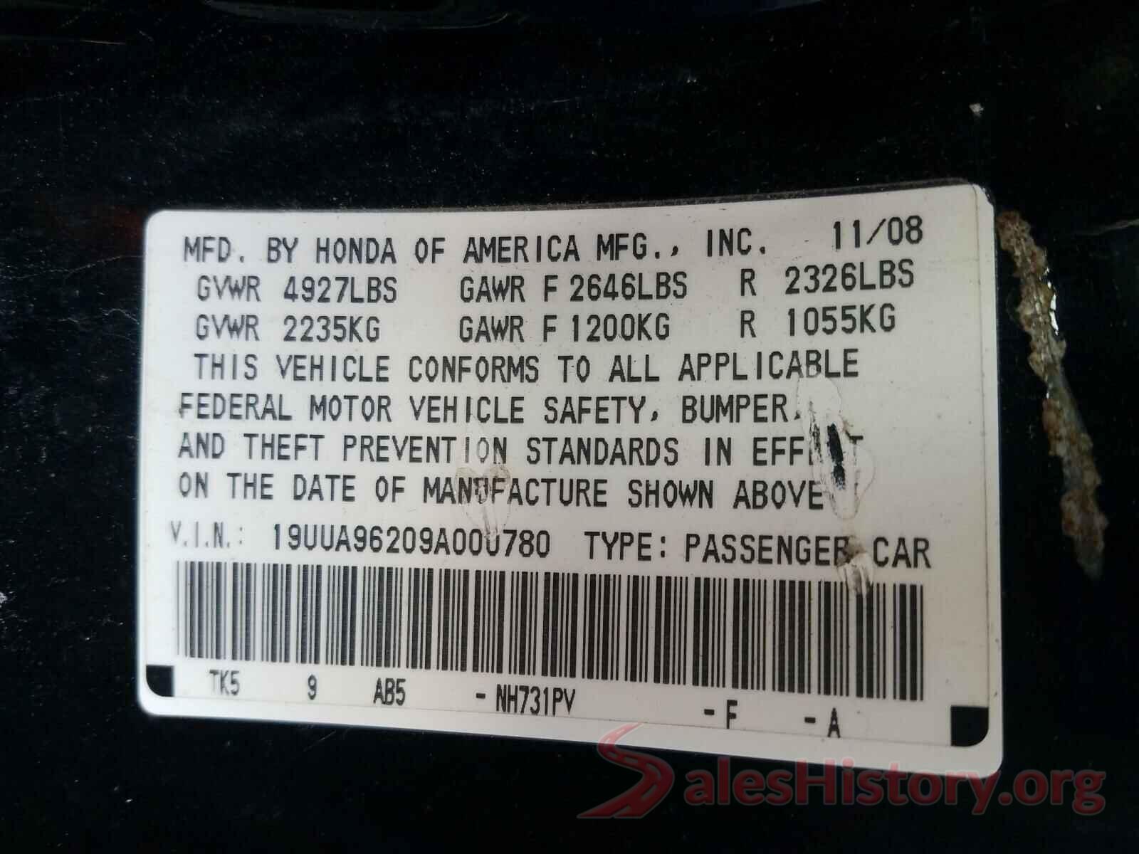 1G1ZD5STXJF219880 2009 ACURA TL