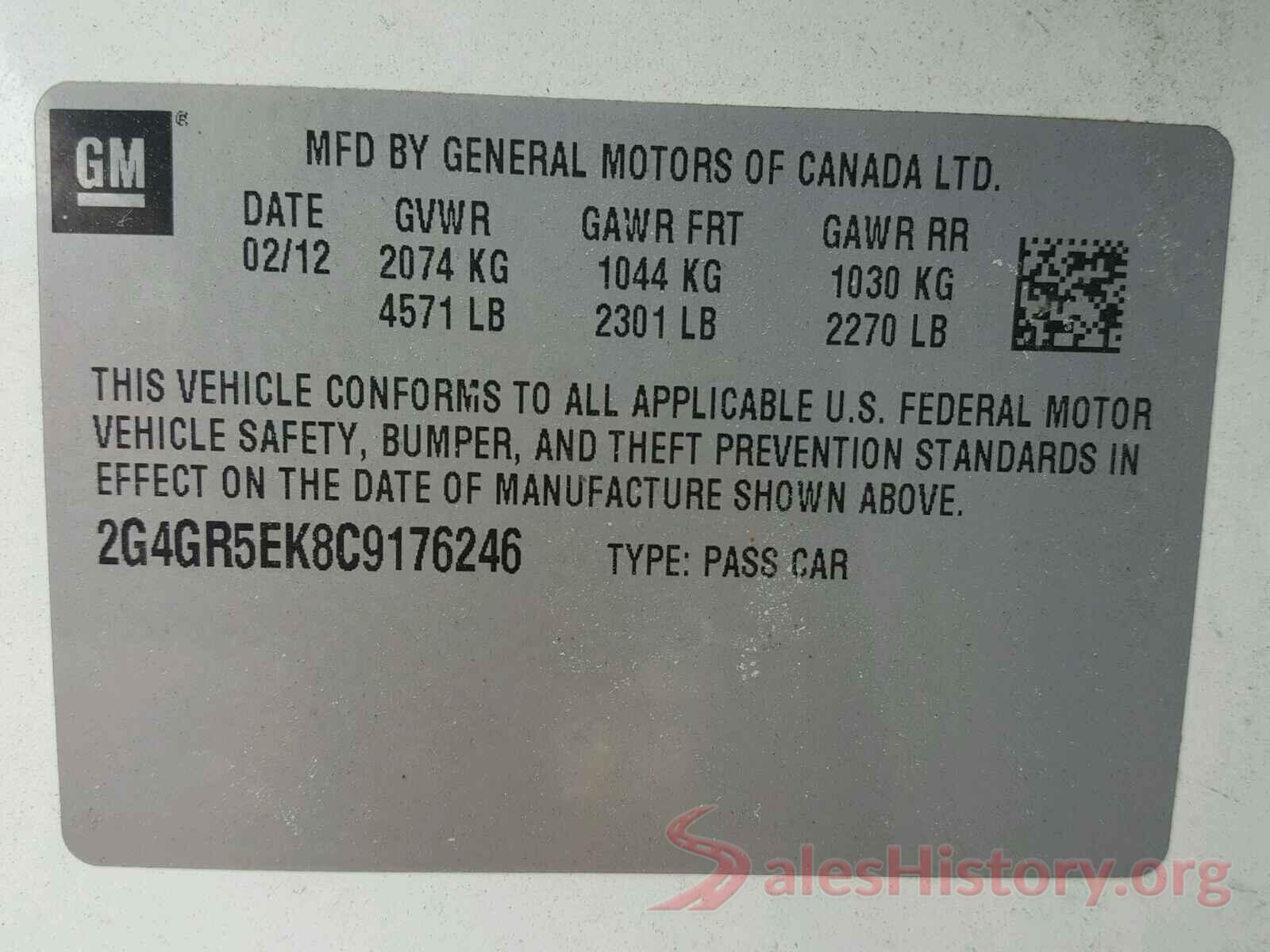 2T3BFREV3HW647502 2012 BUICK REGAL