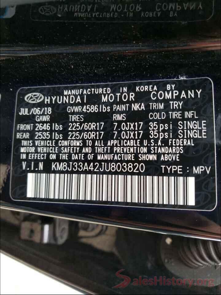 KM8J33A42JU803820 2018 HYUNDAI TUCSON