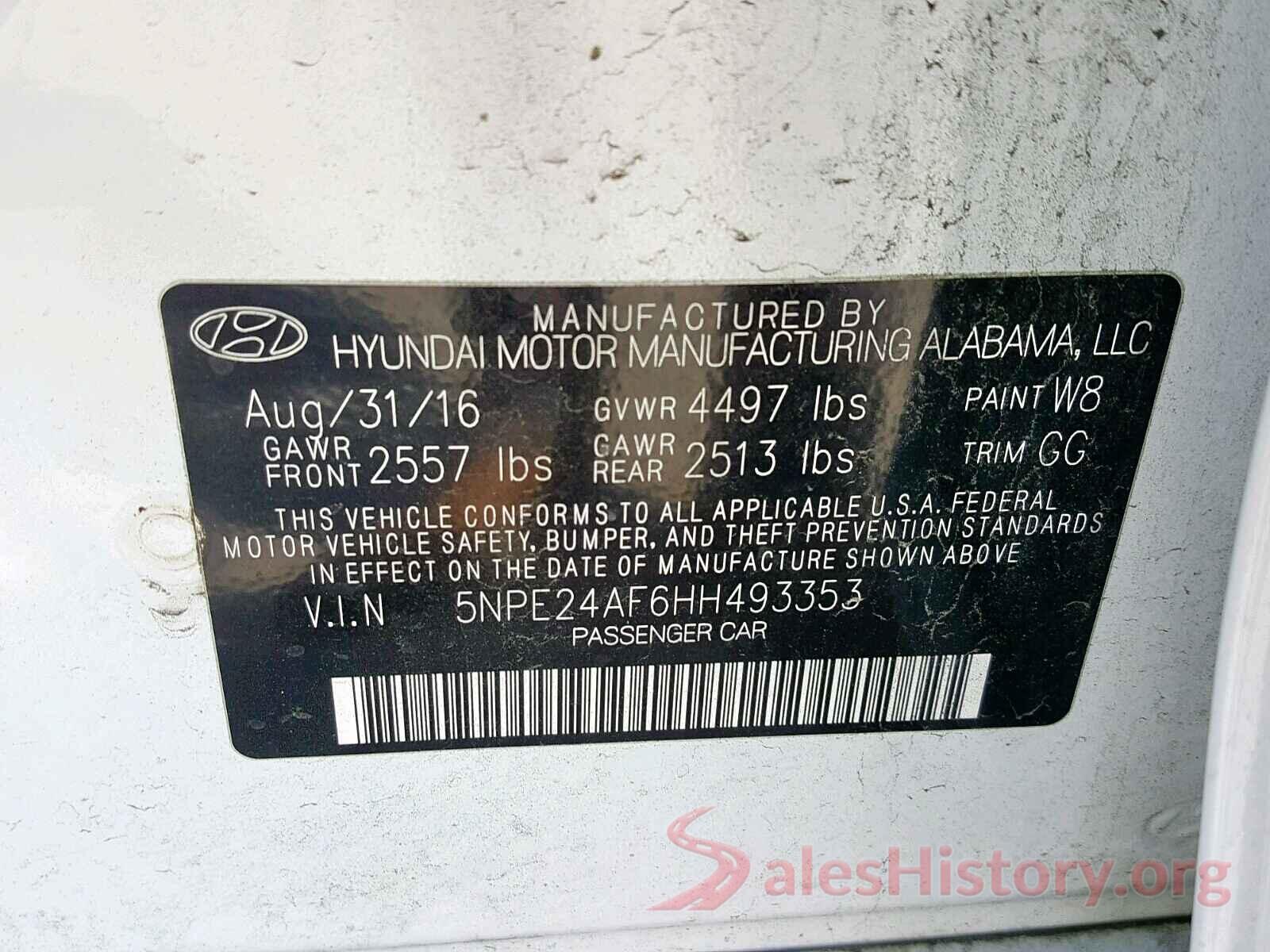 3TMCZ5AN0KM255497 2017 HYUNDAI SONATA