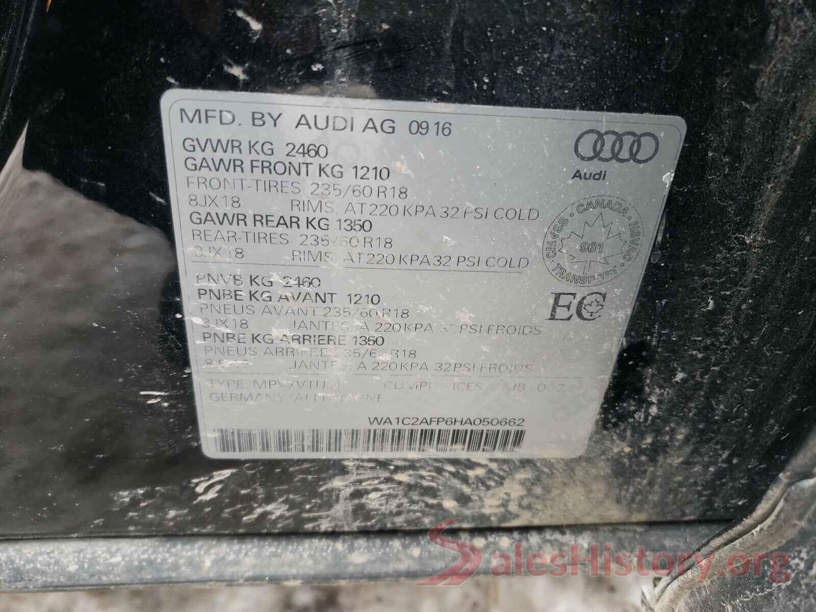 WA1C2AFP6HA050662 2017 AUDI Q5