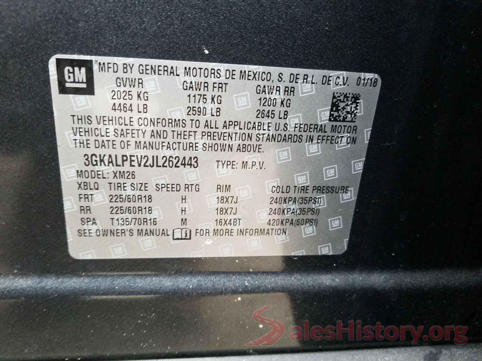 3GKALPEV2JL262443 2018 GMC TERRAIN