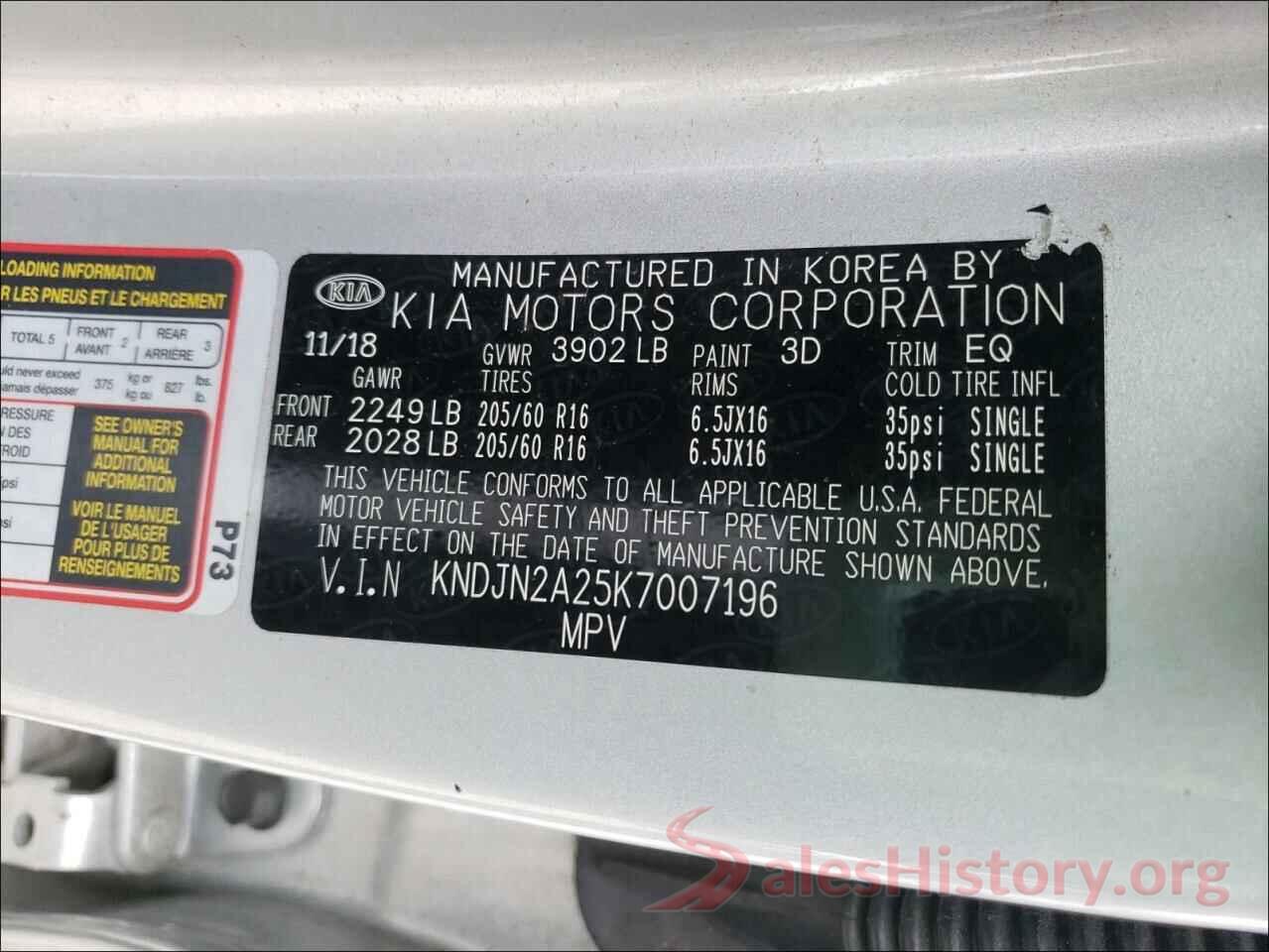 3N1AB7AP3JL625115 2019 KIA SOUL