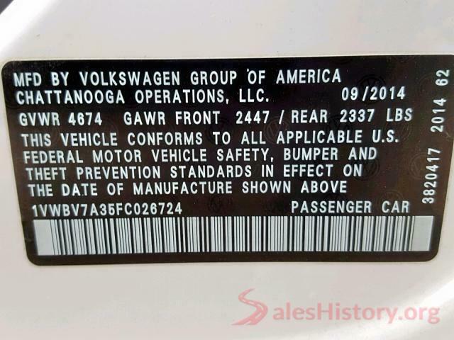 4V4MC9EH0HN978674 2015 VOLKSWAGEN PASSAT