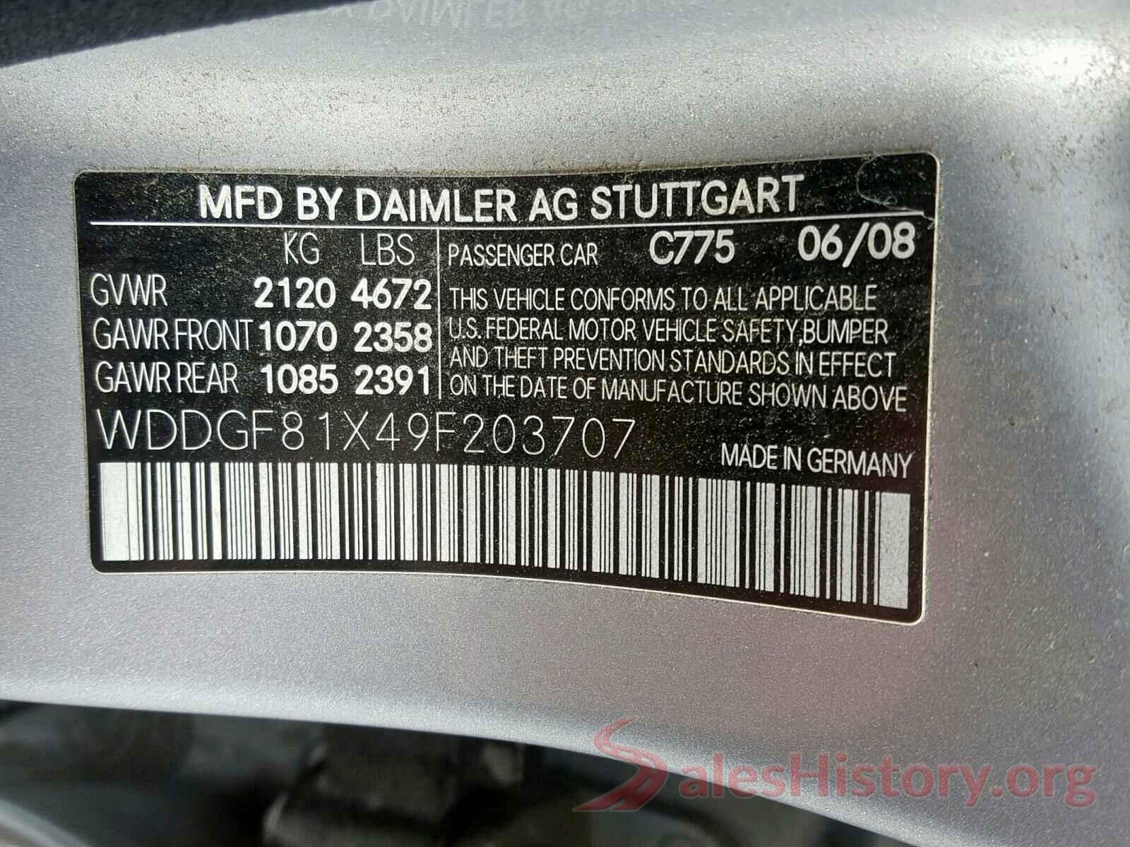 KNMAT2MT5GP651332 2009 MERCEDES-BENZ C CLASS