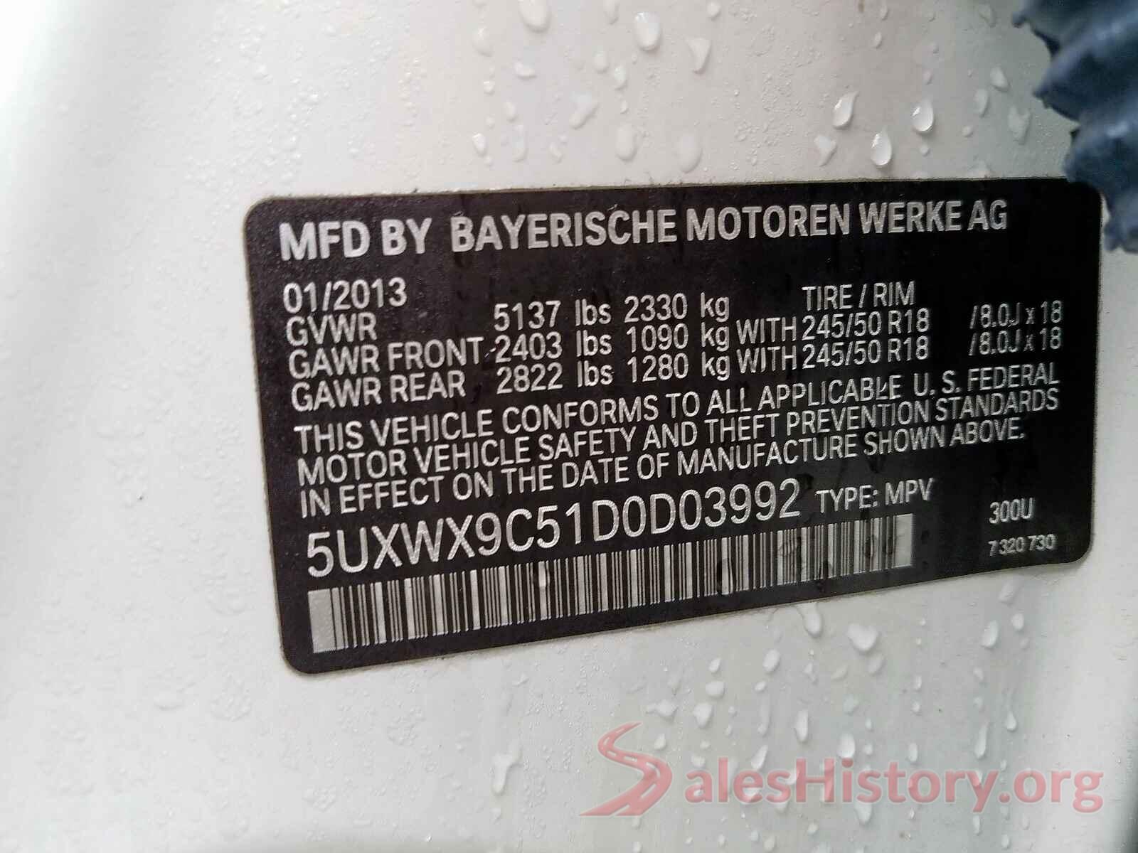 KMHDH4AE2GU476843 2013 BMW X3