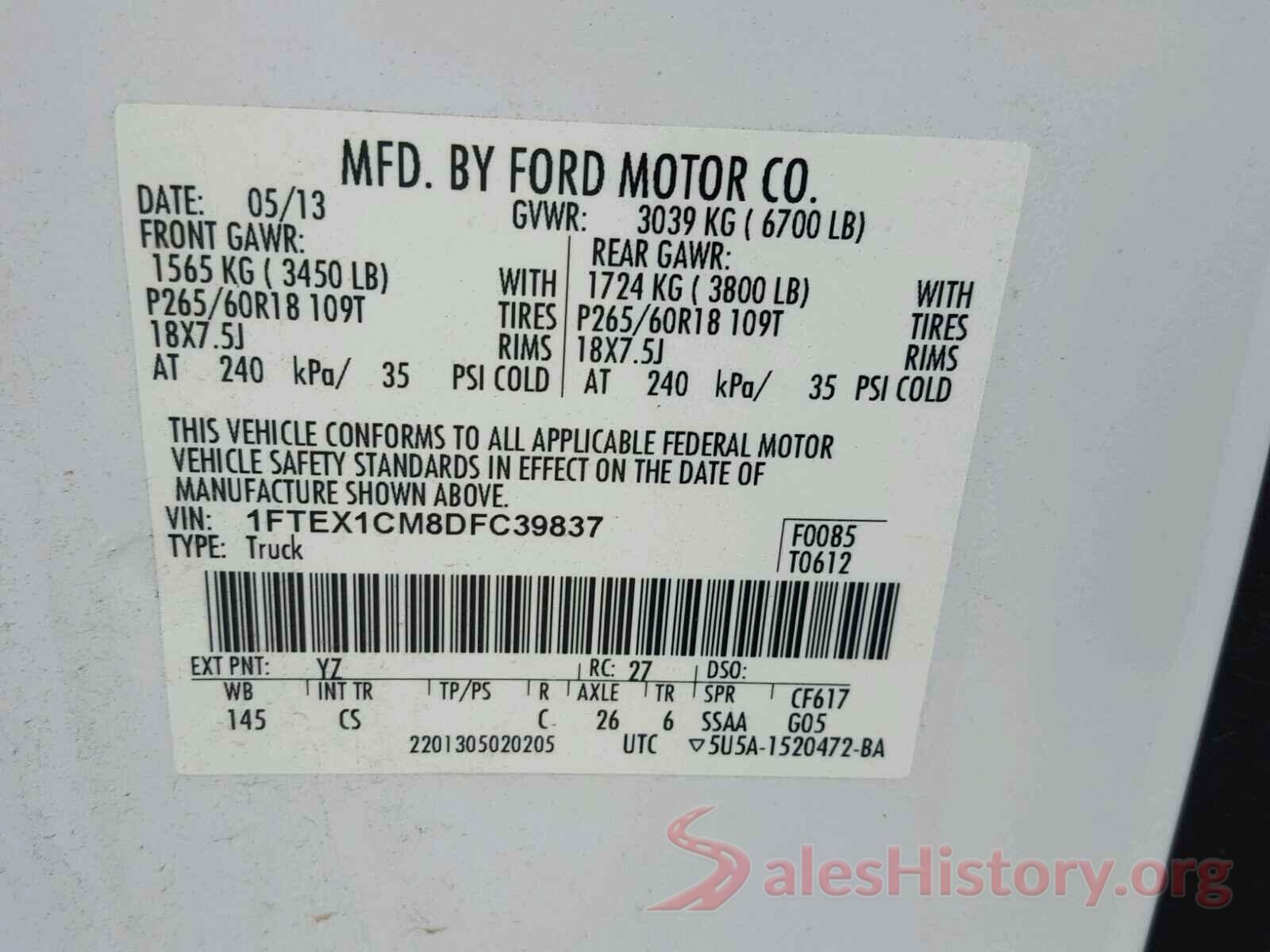 1N4AA6APXJC391065 2013 FORD F150