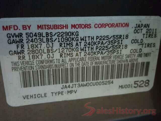 LYV102RKXJB097703 2012 MITSUBISHI OUTLANDER