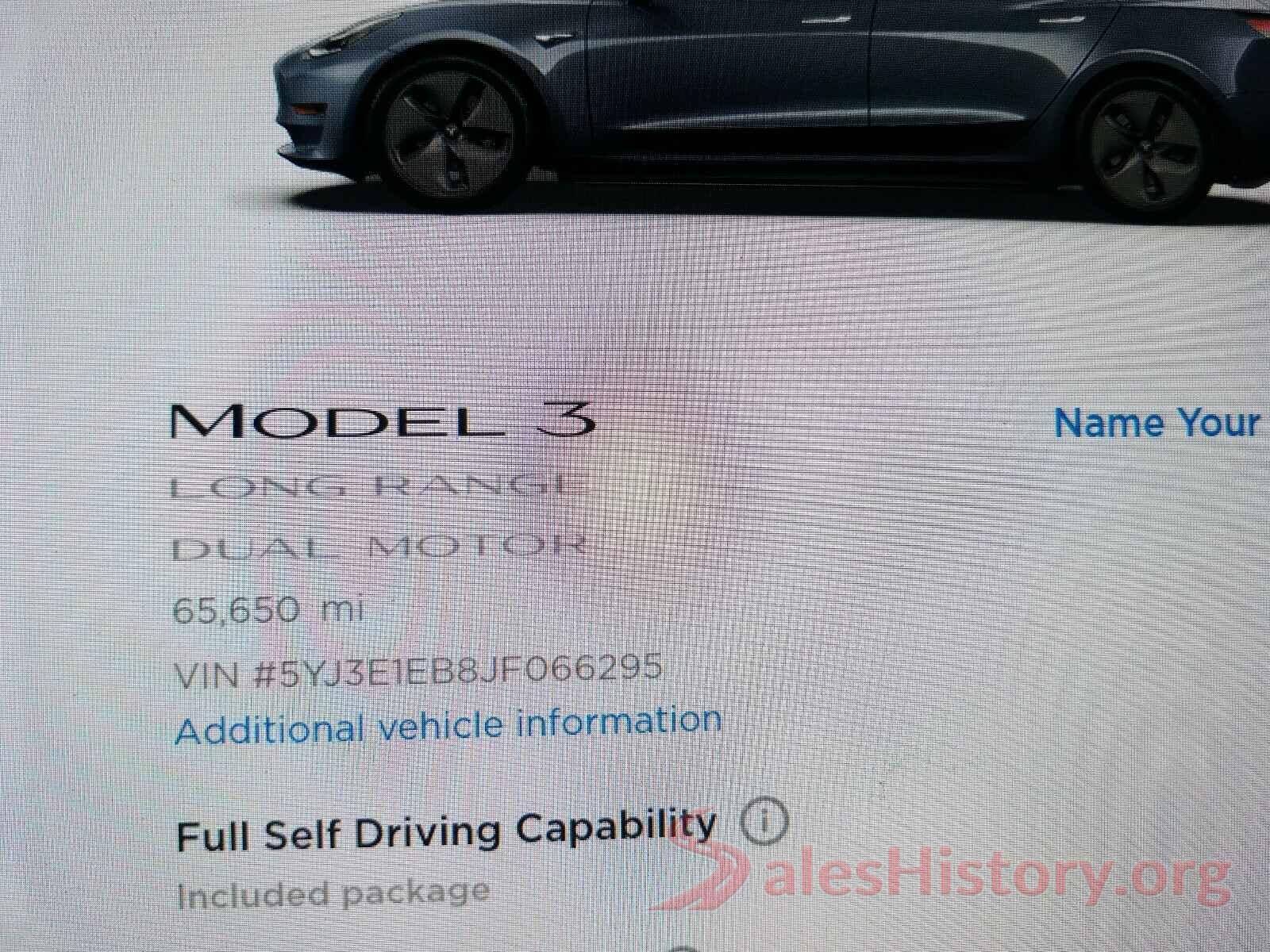 5YJ3E1EB8JF066295 2018 TESLA MODEL 3