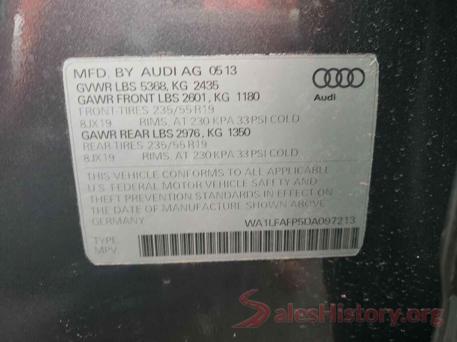 5NPE24AF4GH304620 2013 AUDI Q5