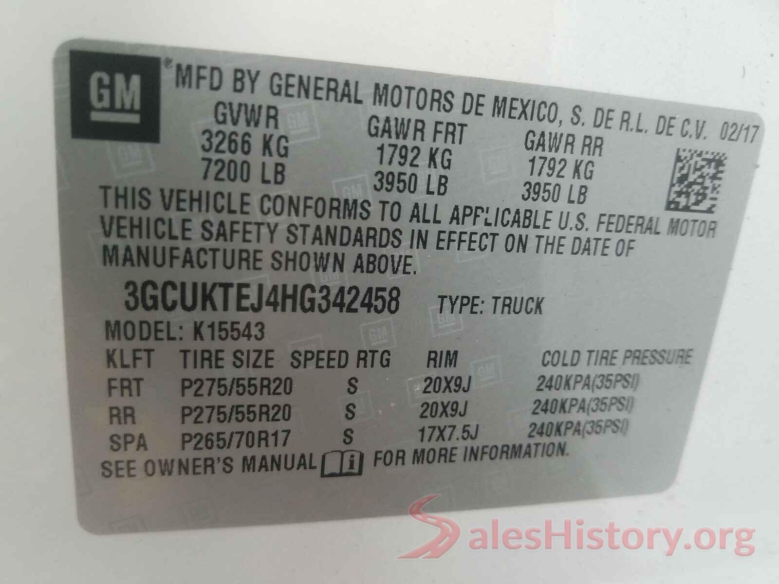 3GCUKTEJ4HG342458 2017 CHEVROLET SILVERADO