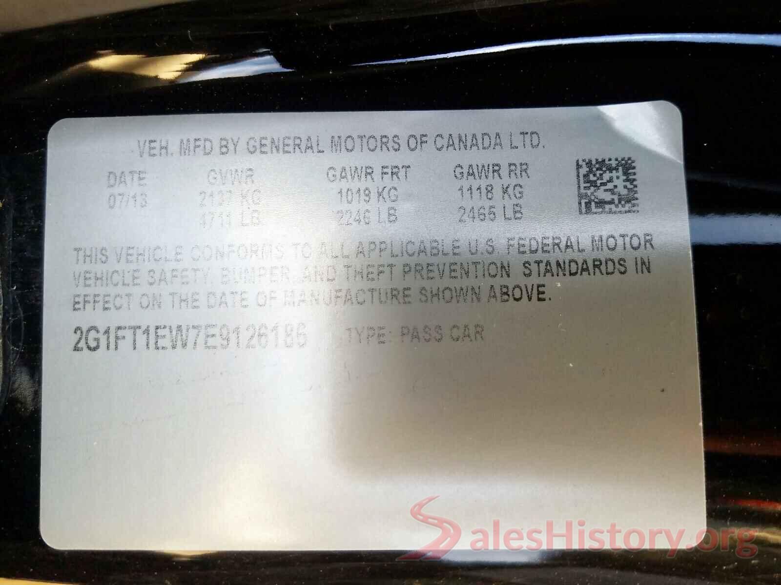 2G1FT1EW7E9126186 2014 CHEVROLET CAMARO