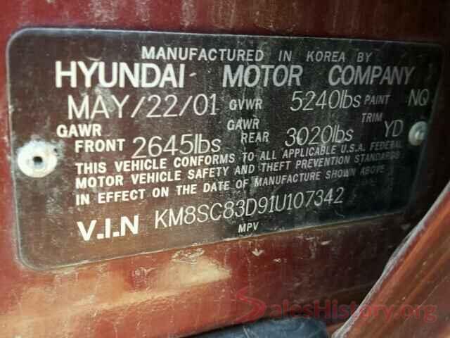 3N1CE2CPXGL403809 2001 HYUNDAI SANTA FE