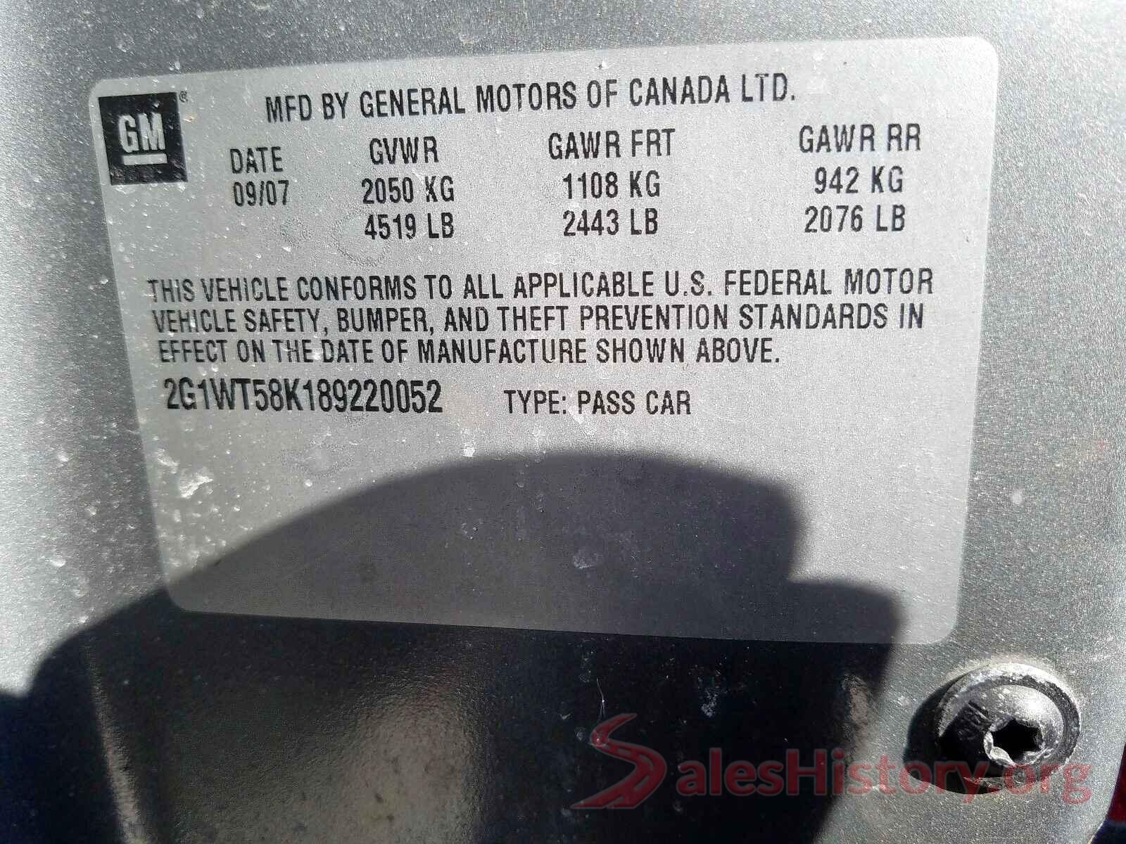 2HGFC1F30GH654853 2008 CHEVROLET IMPALA