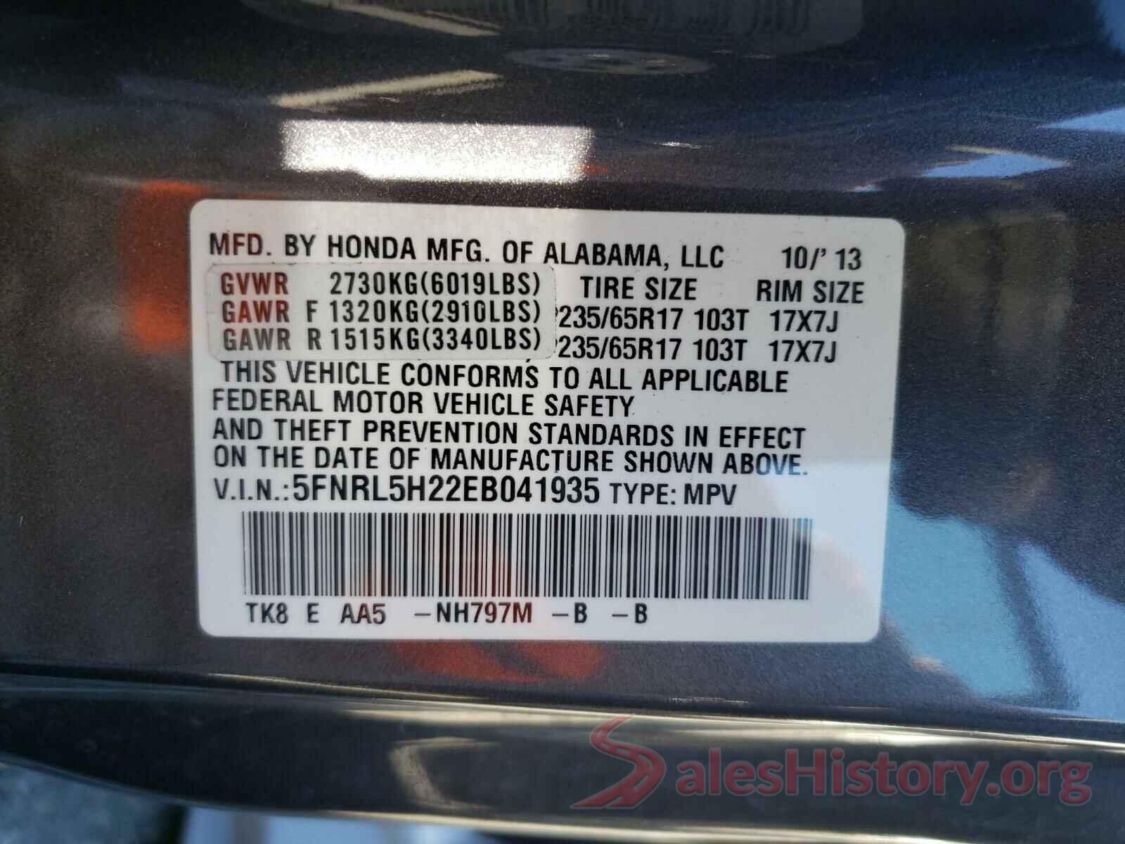 4T1B11HK5JU074814 2014 HONDA ODYSSEY