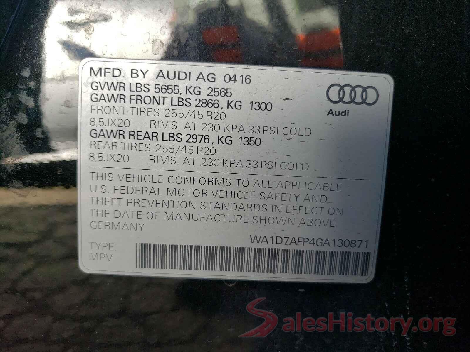 WA1D7AFP4GA130871 2016 AUDI Q5