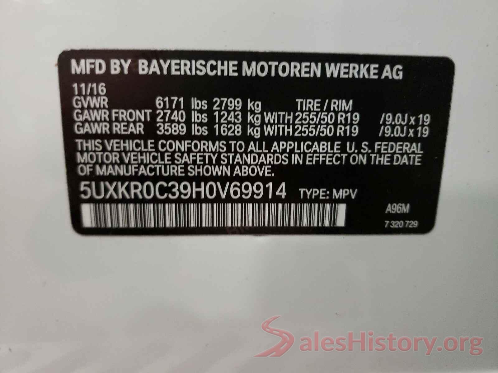 5UXKR0C39H0V69914 2017 BMW X5